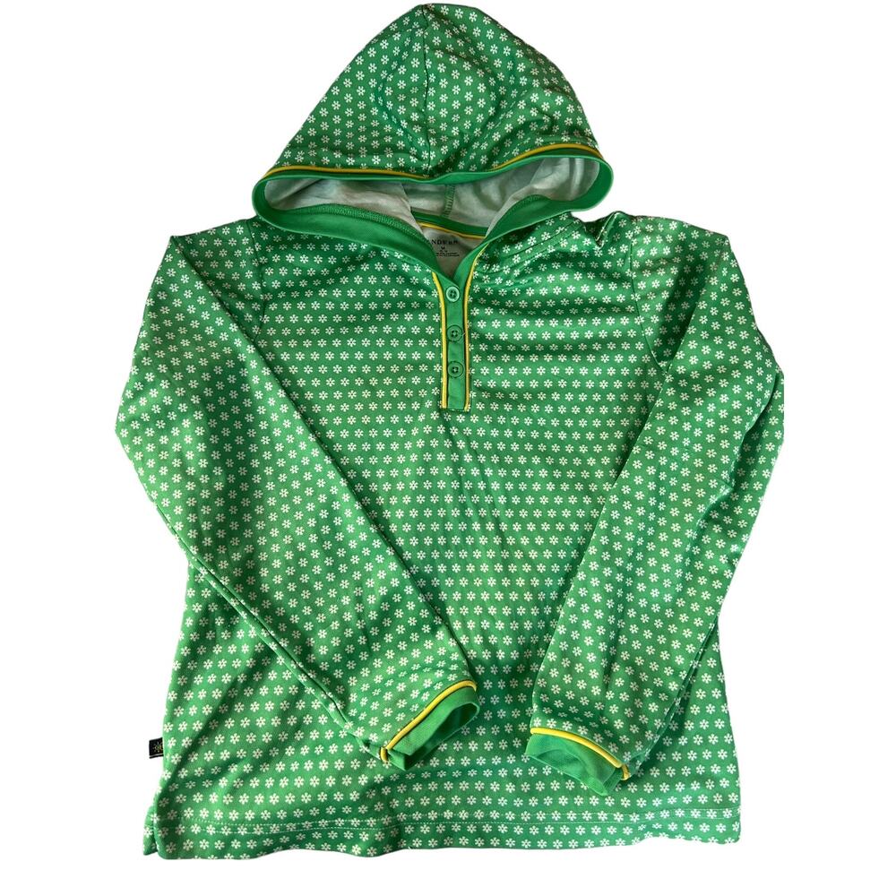 Lands End Green Hooded Shirt size 10-12